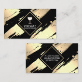 Weinglas | Gold gebürstet Visitenkarte (Vorne/Hinten)