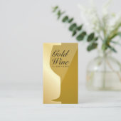 Weinglas | Gold Sleek Visitenkarte (Stehend Vorderseite)
