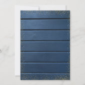 Weinglas, Hibiskus Blaues Holz Quinceanera Einladung (Rückseite)