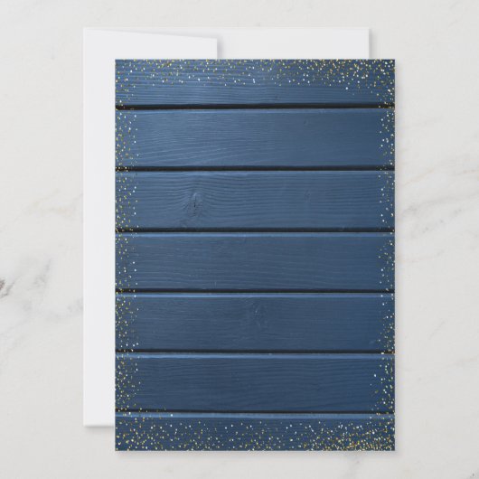 Weinglas, Hibiskus Blaues Holz Quinceanera Einladung (Rückseite)