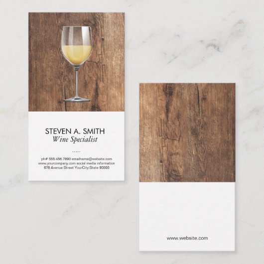 Weinglas | Holz Visitenkarte (Vorne/Hinten)