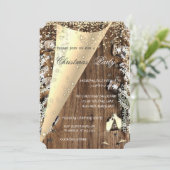 Weinglas, Holztextur Unternehmen Weihnachten Party Einladung (Stehend Vorderseite)