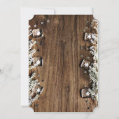 Weinglas, Holztextur Unternehmen Weihnachten Party Einladung (Rückseite)