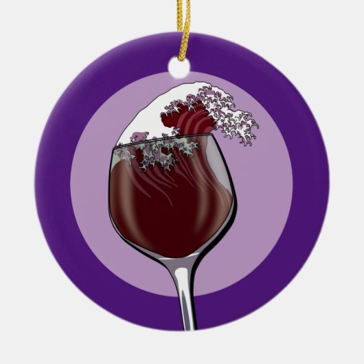 Weinglas Keramik Ornament (Vorne)