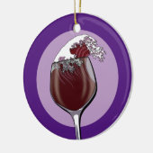 Weinglas Keramik Ornament (Links)