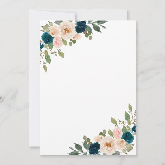 Weinglas Leuchten Blaue Rose Brautparty Einladung (Rückseite)