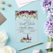 Weinglas Leuchten Burgund Rose Brautparty Acryleinladungen (In Situ (Hochzeit))