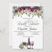 Weinglas Leuchten Burgund Rose Brautparty Einladung (Vorderseite)