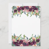 Weinglas Leuchten Burgund Rose Brautparty Einladung (Rückseite)