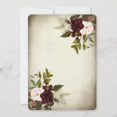 Weinglas,Lights Burgund Rose Brautparty Einladung (Rückseite)