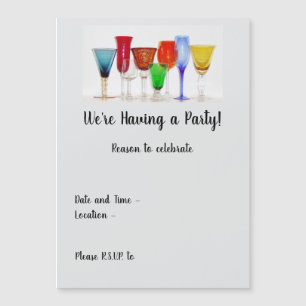 Weinglas Magnetkarte