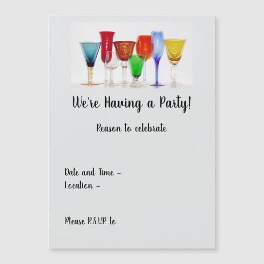 Weinglas Magnetkarte (Vorderseite)