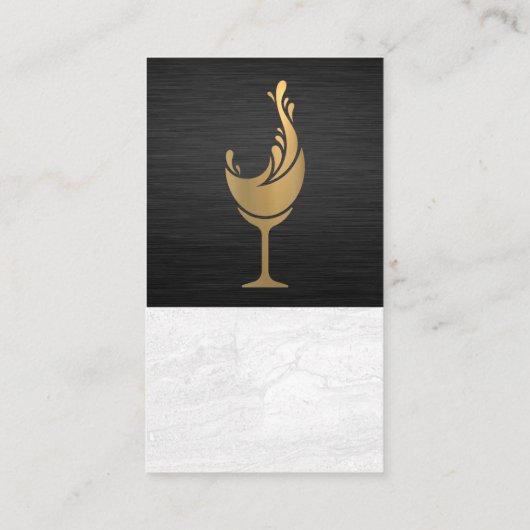 Weinglas Metallischer Splash Visitenkarte (Rückseite)