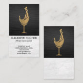 Weinglas Metallischer Splash Visitenkarte (Vorne/Hinten)