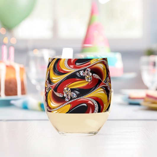 Weinglas mit den Farben Belgiens Ohne Stiel (Insitu (Geburtstag))
