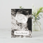 Weinglas mit Eiswasser Einladung (Stehend Vorderseite)