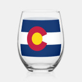 Weinglas mit Flagge Colorado, USA Ohne Stiel (Rückseite)