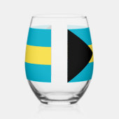 Weinglas mit Flagge der Bahamas Ohne Stiel (Links)