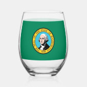 Weinglas mit Flagge des Bundesstaates Washington, Ohne Stiel (Rückseite)