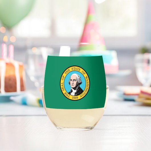 Weinglas mit Flagge des Bundesstaates Washington, Ohne Stiel (Insitu (Geburtstag))