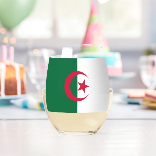 Weinglas mit Flagge von Algerien Ohne Stiel (Insitu (Geburtstag))