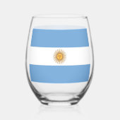 Weinglas mit Flagge von Argentinien Ohne Stiel (Vorderseite)