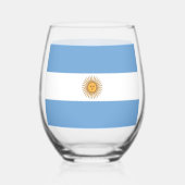 Weinglas mit Flagge von Argentinien Ohne Stiel (Rückseite)