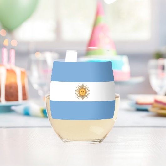 Weinglas mit Flagge von Argentinien Ohne Stiel (Insitu (Geburtstag))