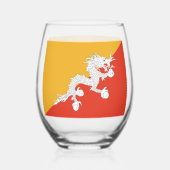 Weinglas mit Flagge von Bhutan Ohne Stiel (Vorderseite)
