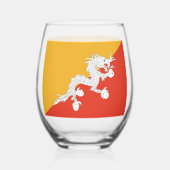 Weinglas mit Flagge von Bhutan Ohne Stiel (Rückseite)