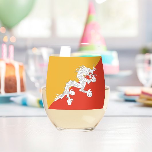 Weinglas mit Flagge von Bhutan Ohne Stiel (Insitu (Geburtstag))