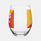 Weinglas mit Flagge von Bhutan Ohne Stiel (Links)