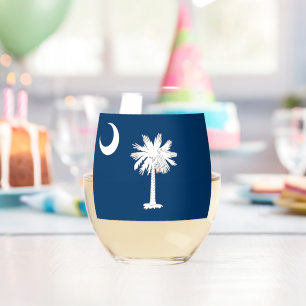 Weinglas mit Flagge von South Carolina, USA Ohne Stiel