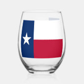 Weinglas mit Flagge von Texas, USA Ohne Stiel (Rückseite)