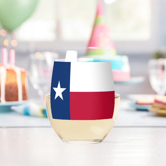 Weinglas mit Flagge von Texas, USA Ohne Stiel (Insitu (Geburtstag))