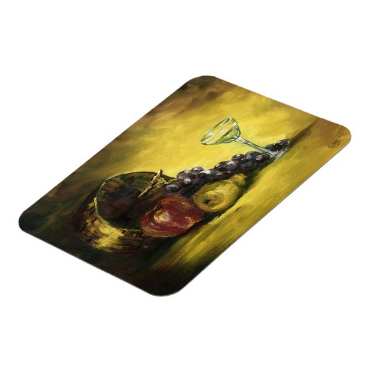 Weinglas mit Fruchtmagnet Magnet (Linke Seite)