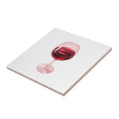 Weinglas mit roten Lippen Cocktail Servietten  Fliese (Seite)
