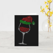 Weinglas mit Weihnachtsmannmütze Weinliebhaber Wei Karte (Gelbe Blume)