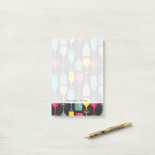 Weinglas Post-it Klebezettel (Auf Schreibtisch)