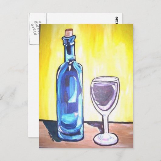 Weinglas Postkarte (Vorne/Hinten)