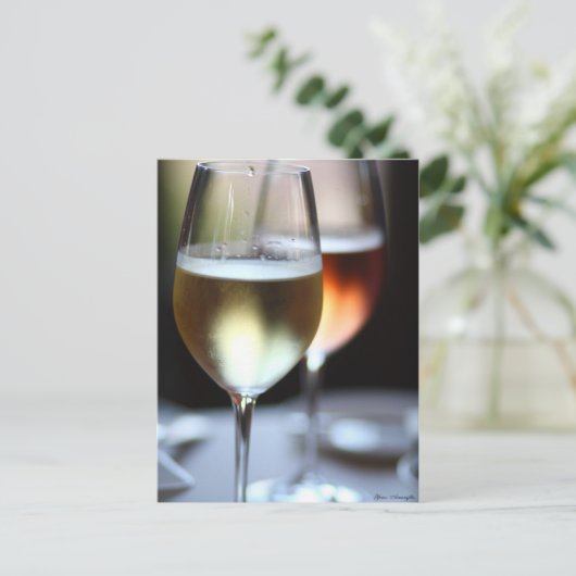 Weinglas Postkarte (Stehend Vorderseite)