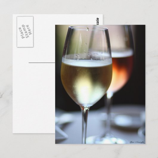 Weinglas Postkarte (Vorne/Hinten)