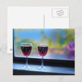Weinglas Postkarte (Vorne/Hinten)