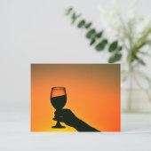 Weinglas Postkarte (Stehend Vorderseite)