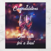 Weinglas Prost Gratulation Weinetikett (Einzelnes Label)