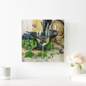 Weinglas 🍷 römische Zahlen Design Quadratische Wanduhr (Zuhause)