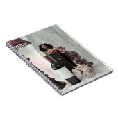 Weinglas, Rose und Trauben in Flaschen Notizblock (Rechte Seite)