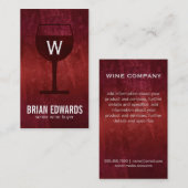 Weinglas / Rot 2 | Vollständig (künstlerisch rot) Visitenkarte (Vorne/Hinten)