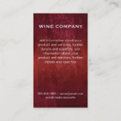 Weinglas / Rot 2 | Vollständig (künstlerisch rot) Visitenkarte (Rückseite)