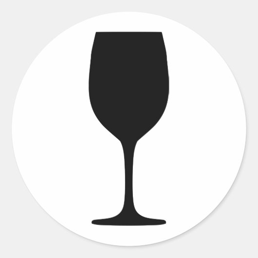 Weinglas Runder Aufkleber (Vorderseite)